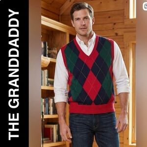 Vintage Pine Lakes "The Granddaddy" 1927 Argyle Vest Size Medium Golf History